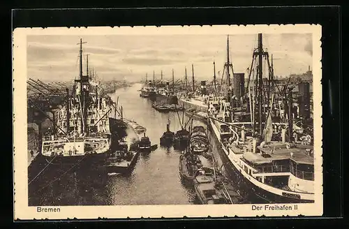 AK Bremen, Der Freihafen II von oben