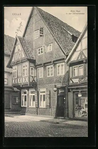 AK Celle, Altes Haus in der Zöllnerstrasse