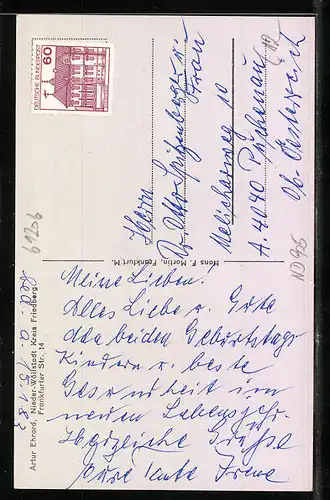 AK Niederwöllstadt /Kr. Friedberg i. H., Rathaus u. Kirche, Oberhessische Milchzentrale
