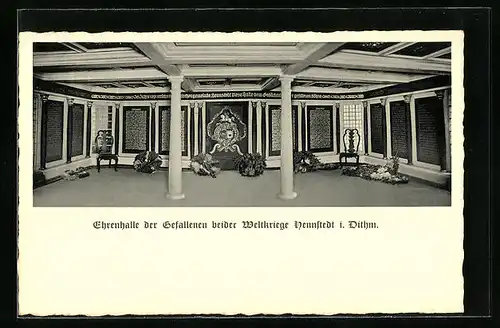 AK Hennstedt i. Dithm., Ehrenhalle der Gefallenen beider Weltkriege