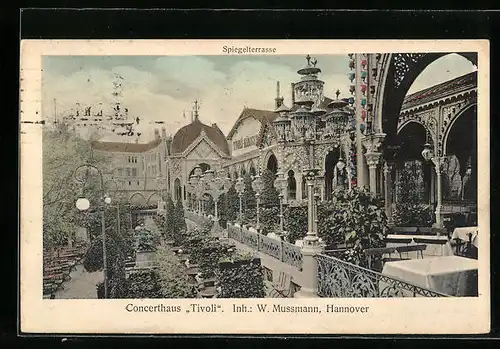 AK Hannover, Concerthaus Tivoli, Spiegelterrasse, Inh. W. Mussmann
