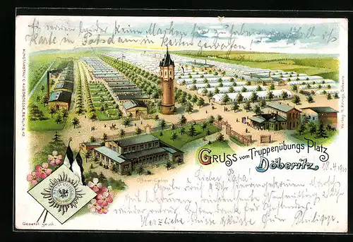 Lithographie Döberitz, Gruss vom Truppenübungsplatz