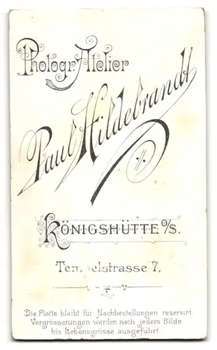 Fotografie Paul Hildebrandt, Königshütte, Tempelstr. 2, Portrait eines elegant gekleideten Paares