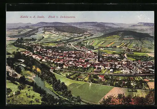 AK Kahla a. d. Saale, Panoramablick vom Dohlenstein