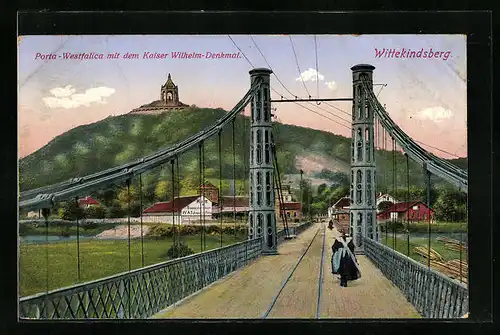 AK Porta Westfalica, Wittekindsberg mit Kaiser Wilhelm-Denkmal