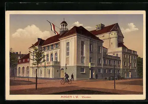 AK Minden i. W., vor dem Theater