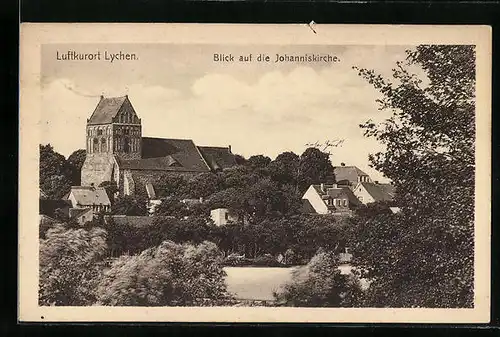 AK Lychen, Blick auf die Johanniskirche