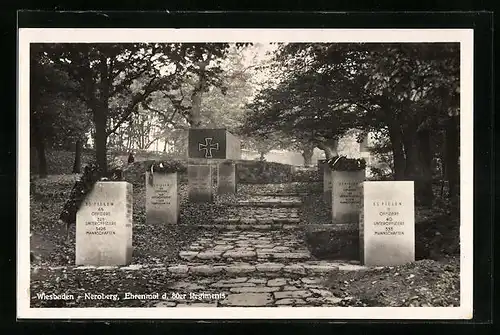 AK Wiesbaden, Ehrenmal des 80er Regiments auf dem Neroberg