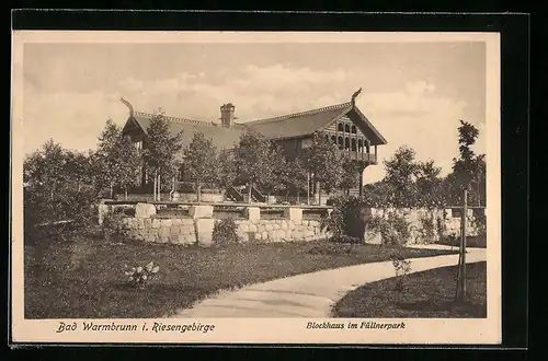 AK Bad Warmbrunn, Blockhaus im Füllnerpark