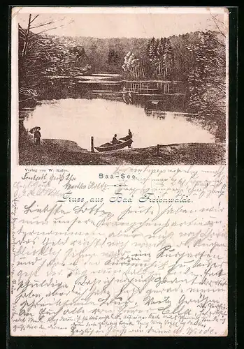 AK Bad Freienwalde / Oder, Ruderpartie auf dem Baa-See