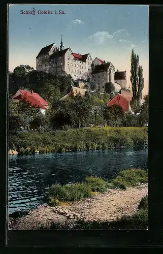 AK Colditz i. Sa., Blick zum Schloss