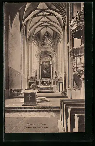 AK Torgau / Elbe, Inneres der Stadtkirche
