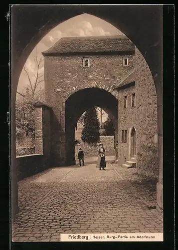 AK Friedberg i. H., Burg-Partie am Adolfsturm