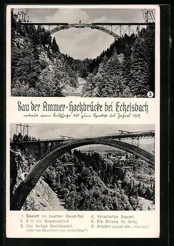 AK Echelsbach, Bau der Ammer-Hochbrücke