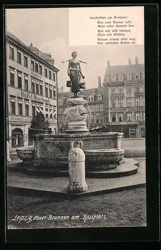 AK Leipzig, Neuer Brunnen am Rossplatz