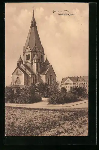 AK Riesa / Elbe, Trinitatis-Kirche