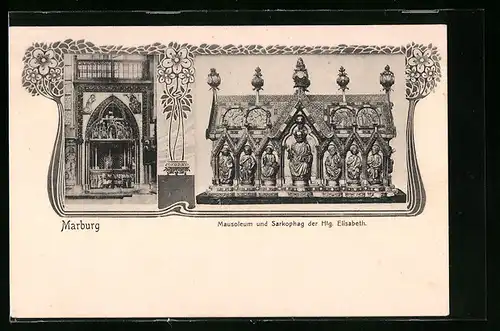 AK Marburg / Lahn, Mausoleum und Sarkophag der Hlg. Elisabeth