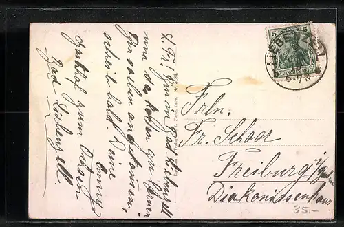 AK Bad Liebenzell, Partie mit Kirche am See