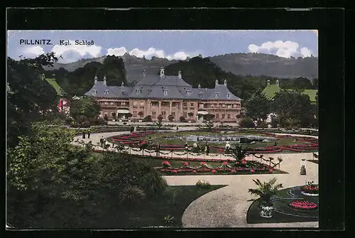 AK Dresden-Pillnitz, Kgl. Schloss mit Parkanlagen