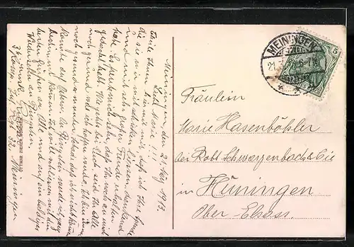 AK Meiningen, Totale aus der Vogelschau