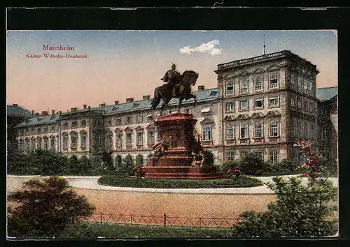 AK Mannheim, am Kaiser-Wilhelm-Denkmal