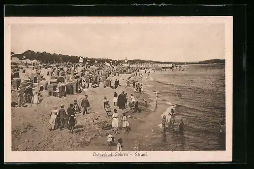 AK Göhren / Ostseebad, Strand mit Badegästen
