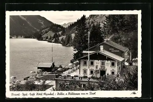 AK Haller am Haldensee, Strand-Café Hotel Alpenhof