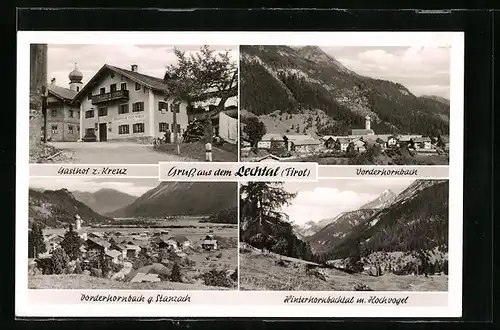 AK Vorderhornbach / Lechtal, Gasthof z. Kreuz, Gesamtansichten
