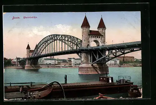AK Bonn, an der Rheinbrücke