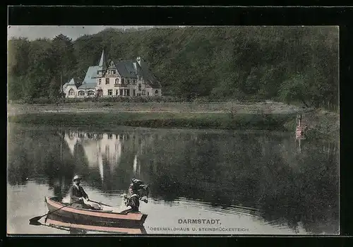 AK Darmstadt, Oberwaldhaus und Steinbrückerteich