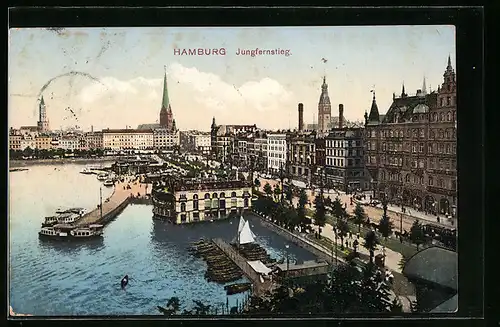 AK Hamburg-Neustadt, Blick auf den Jungfernstieg