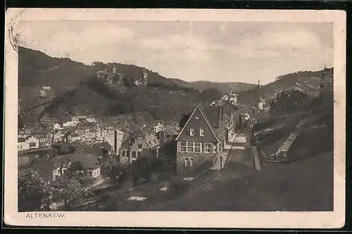 AK Altena i. W., Panorama von der Bergwiese aus gesehen