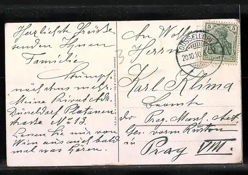 AK Düsseldorf, Corneliusplatz mit Parkhotel