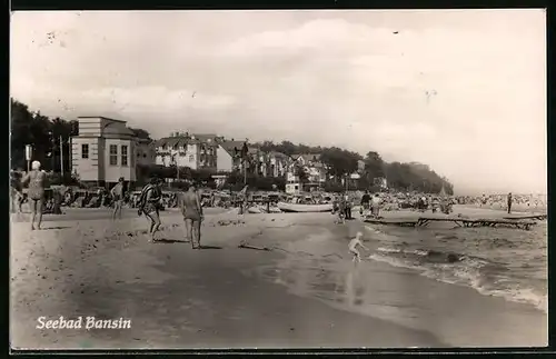 AK Bansin / Seebad, Strand mit Badegästen