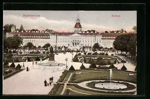 AK Karlsruhe, Schloss mit Parkanlage