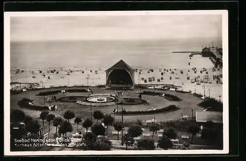 AK Heringsdorf / Ostseebad, Blick vom Kurhaus Atlantic auf den Kurplatz