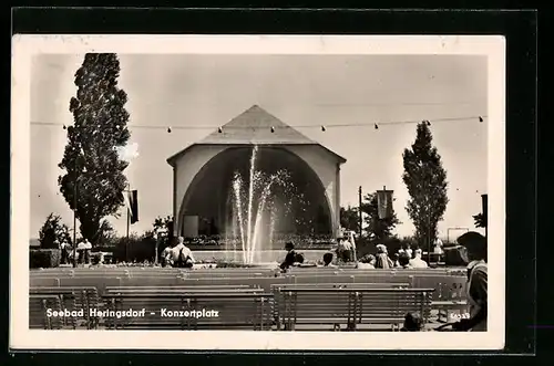 AK Heringsdorf / Seebad, Konzerplatz mit Kurgästen