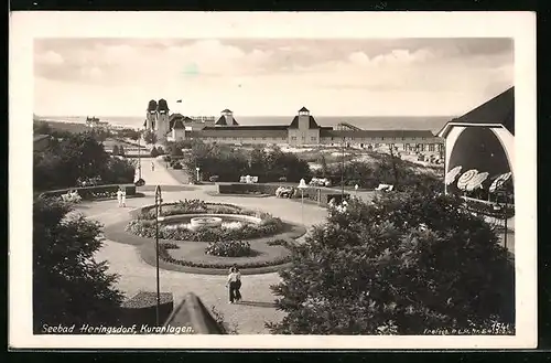 AK Heringsdorf / Seebad, Kuranlagen mit Konzertplatz