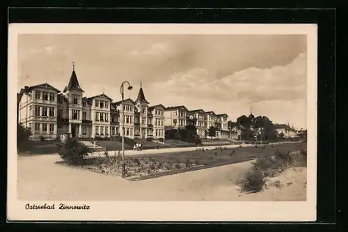 AK Zinnowitz / Ostseebad, Promenade mit Villen