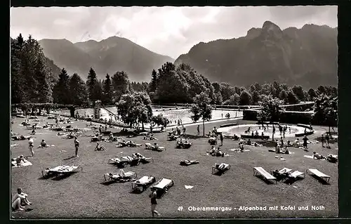 AK Oberammergau, Alpenbad mit Kofel und Noth