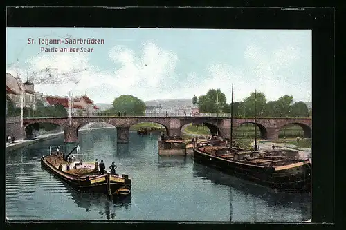 AK St. Johann-Saarbrücken, Stadt und Brücke