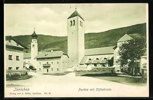 AK Innichen, Parthie mit Stiftskirche