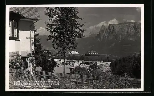 AK Colle Renon presso Bolzano, Hotel-Pensione Haessig, Terrazza verso le Dolomiti