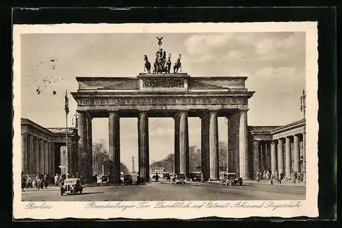 AK Berlin, Blick zum Brandenburger Tor