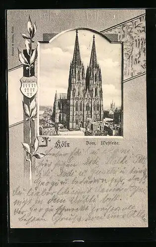 Passepartout-AK Köln, Dom, Westseite