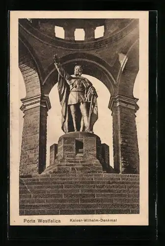 AK Porta Westfalica, Kaiser Wilhelm-Denkmal, Nahaufnahme