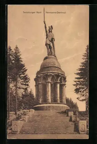 AK Detmold, Hermannsdenkmal im Teutoburger Wald