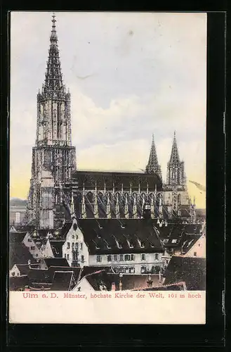 AK Ulm a. D., Blick auf die Münsterkirche