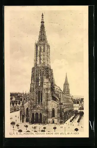 AK Ulm a. D., Gesamtansicht der Münsterkirche