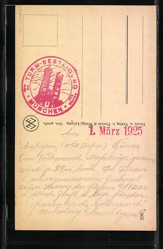 AK München, Frauenkirche mit Rathausturm